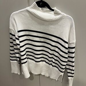 Joie striped turtleneck black and white